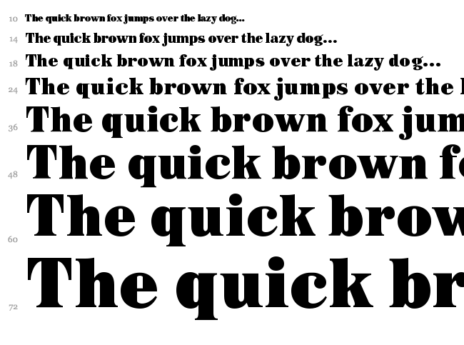 ARB-187 Modern Caps font waterfall